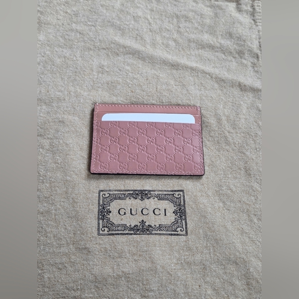 Gucci Micro Guccissima Card Holder – Soft Pink Leather BNWOT - Picture 3 of 6